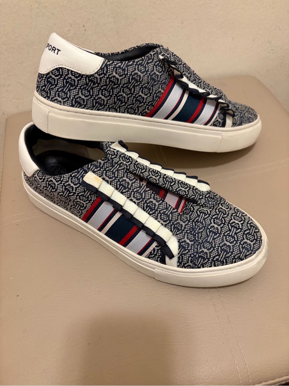 Tory Sport Gemini Link Ruffle Slip On Sneaker 7M